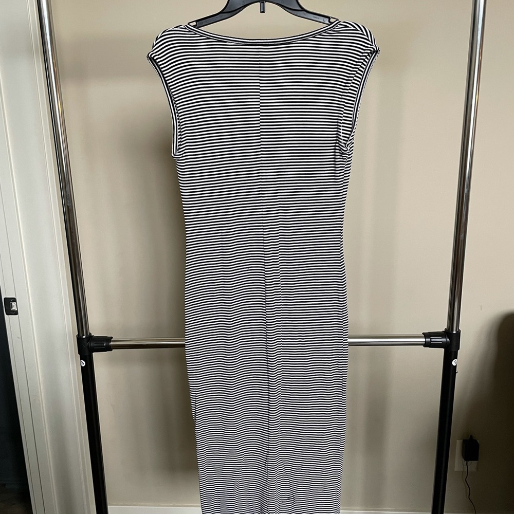 black and white striped ribbed bodycon dress - Picture 2 of 3